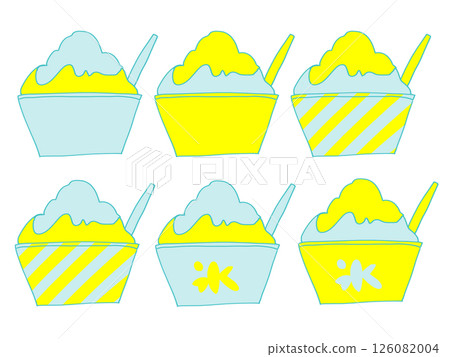 Yellow and light blue pop shaved ice set 126082004