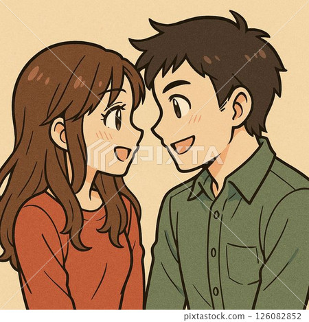 凝視彼此的年輕夫婦 126082852