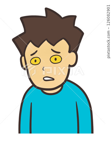 A man with a yellow face suffering from jaundice 126082901