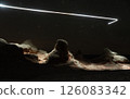 Drone used for light painting in White Pocket National Monument.  Located in Northern Arizona.  An aerial and abstract light painting. 126083342
