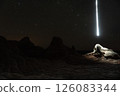 Drone used for light painting in White Pocket National Monument.  Located in Northern Arizona.  An aerial and abstract light painting. 126083344