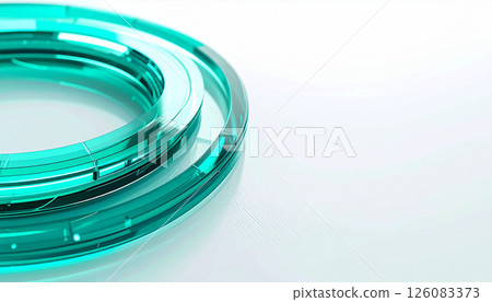 帶有浮動翠綠色閃亮圓環的未來主義背景 帶有浮動翠綠色閃亮圓環的未來主義背景 126083373