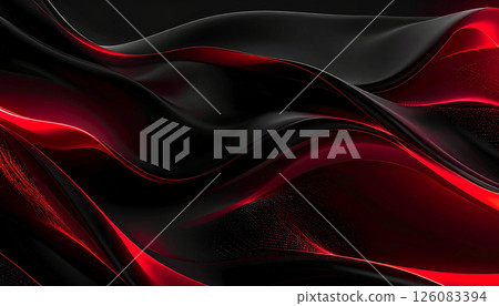 An abstract light composition in which fiery red stands out against pitch black 126083394