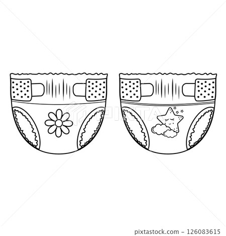 baby diaper line icon vector. baby diaper sign. isolated contour symbol black illustration 126083615