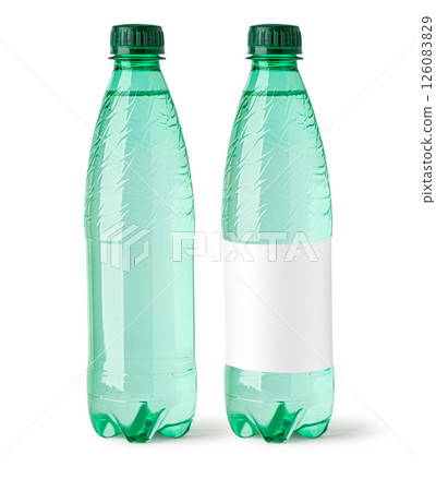Green water small plastic bottles Green water small plastic bottles 126083829