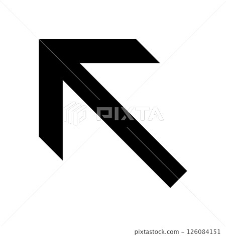 白色背景上的簡單黑色箭頭 126084151