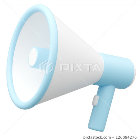 3D illustration_Megaphone_Light blue 3D illustration_Megaphone_Light blue 126084276