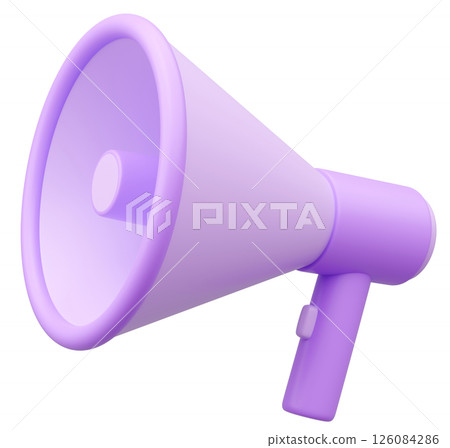 3D illustration_Megaphone_Purple 3D illustration_Megaphone_Purple 126084286