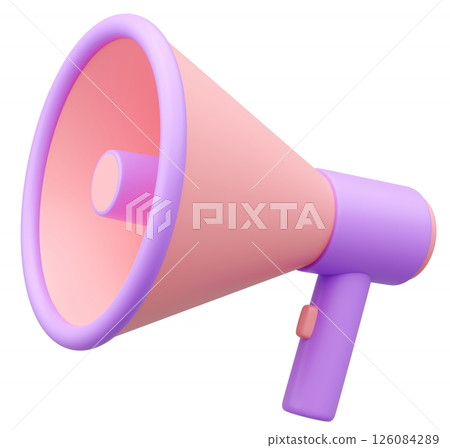 3D插圖_擴音器_彩色 126084289