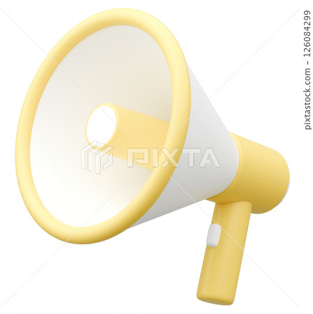 3D illustration_Megaphone_Yellow 126084299