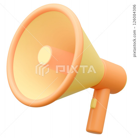 3D illustration_Megaphone_Yellow 3D illustration_Megaphone_Yellow 126084306