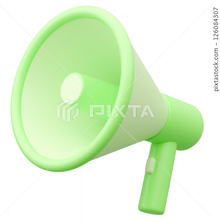 3D illustration_Megaphone_Yellow-green 126084307
