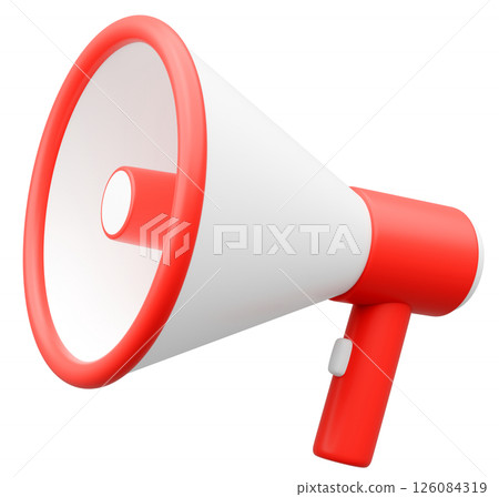 3D插圖_擴音器_紅色 126084319