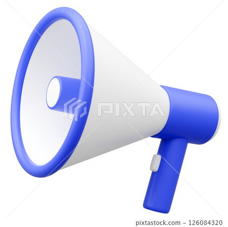 3D插圖_擴音器_藍色 3D插圖_擴音器_藍色 126084320