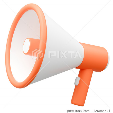 3D插圖_擴音器_橘色 3D插圖_擴音器_橘色 126084321