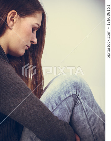 Unhappy and sad woman 126086151
