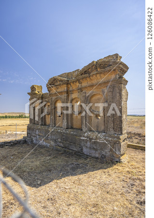 Mausoleum of the Atilii in Sadaba, Zaragoza, Spain, showing roman funerary architecture Mausoleum of the Atilii in Sadaba, Zaragoza, Spain, showing roman funerary architecture 126086422