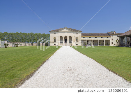 Historic Villa Saraceno in Veneto, Italy on a Sunny Day Historic Villa Saraceno in Veneto, Italy on a Sunny Day 126086591