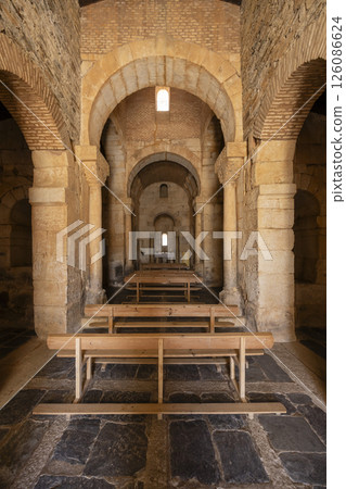 Interior of San Pedro de la Nave church (Iglesia de San Pedro de la Nave), Province of Zamora, Region of Castile and Leon, Spain 126086624