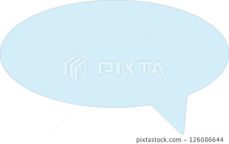 Gentle speech bubble (light blue, pastel color / clean, for documents, icons) 126086644