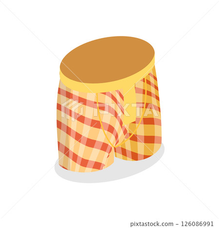 3D Isometric Flat  Illustration of Mens Underwear. Item 4 126086991