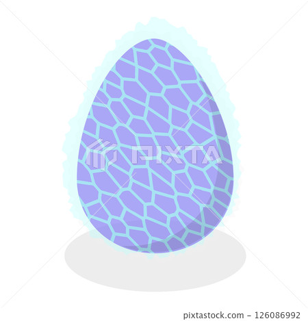 3D Isometric Flat  Set of Dragon Eggs. Item 2 126086992