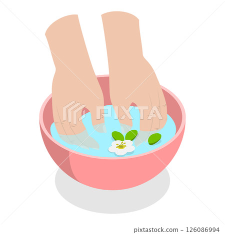 3D Isometric Flat Illustration of Spa Manicure. Item 3 3D Isometric Flat Illustration of Spa Manicure. Item 3 126086994
