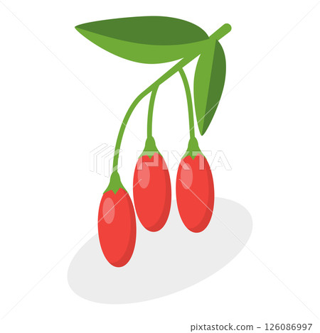 3D Isometric Flat  Set of Berries. Item 11 126086997