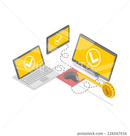 3D Isometric Flat  Illustration of Cryptocurrency Exchange Platform. Item 2 126087016