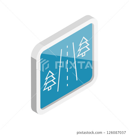 3D Isometric Flat  Set of Highway Icons. Item 10 126087037