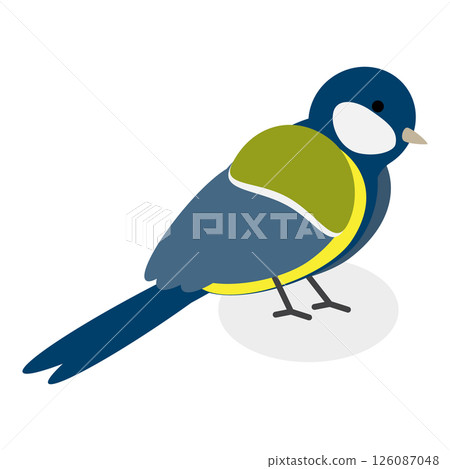 3D Isometric Flat  Set of City Birds. Item 9 126087048