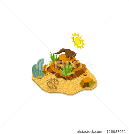 3D Isometric Flat  Illustration of Wildlife Fauna. Item 3 126087051