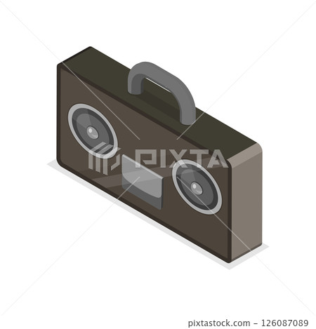 3D Isometric Flat Illustration of Rap Music And Hip-hop Style. Item 4 3D Isometric Flat Illustration of Rap Music And Hip-hop Style. Item 4 126087089