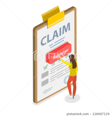 3D Isometric Flat Set of Compensation Scenes. Item 1 3D Isometric Flat Set of Compensation Scenes. Item 1 126087129