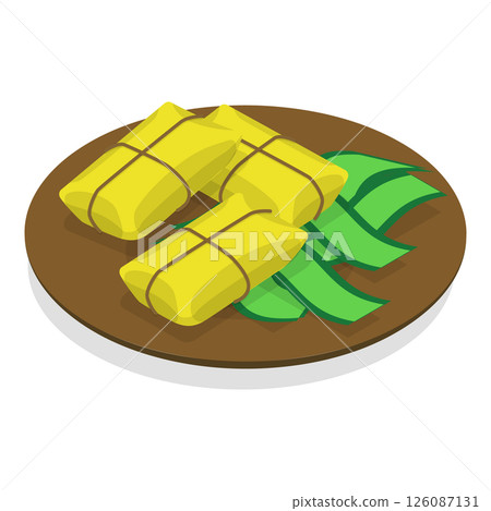 3D Isometric Flat  Illustration of Traditional Brazilian Cuisine. Item 3 126087131