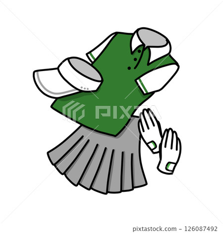 Illustration of women's golf wear 126087492