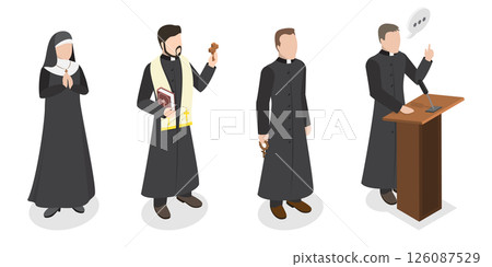 3D Isometric Flat Illustration of Catholic Christian Staff , Religion and Faith 3D Isometric Flat Illustration of Catholic Christian Staff , Religion and Faith 126087529