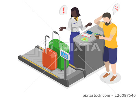 3D Isometric Flat Illustration of Vacation Targets, Busy Vacation Characters Juggling Numerous Tasks 3D Isometric Flat Illustration of Vacation Targets, Busy Vacation Characters Juggling Numerous Tasks 126087546