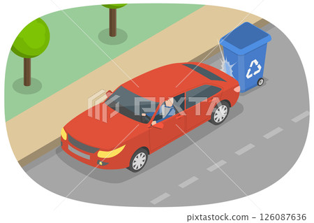 3D Isometric Flat Illustration of Car Driving Tips , Rules For Driving and Parking Outdoors 3D Isometric Flat Illustration of Car Driving Tips , Rules For Driving and Parking Outdoors 126087636