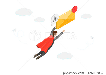 3D Isometric Flat Illustration of E-mail Subscription, Email Marketing Strategy To Connect With Clients And Customers 3D Isometric Flat Illustration of E-mail Subscription, Email Marketing Strategy To Connect With Clients And Customers 126087832
