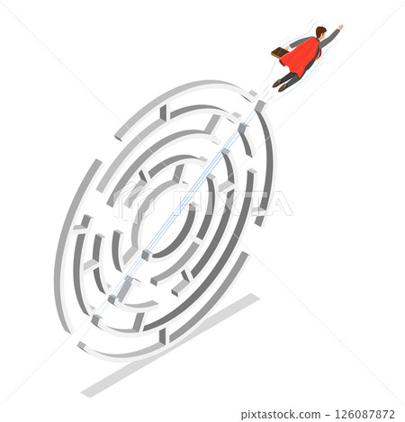 3D Isometric Flat Illustration of Breakthrough To Success , Overcoming Challenges 3D Isometric Flat Illustration of Breakthrough To Success , Overcoming Challenges 126087872