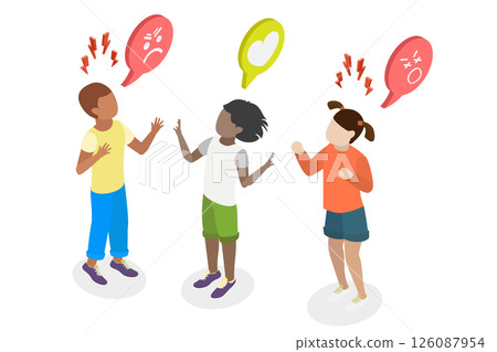 3D Isometric Flat  Illustration of Conflict Management and Mediation, Empathy And Understanding 126087954