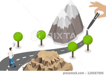 3D Isometric Flat  Illustration of Path Concept, Pathway In Life or Business 126087980