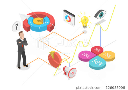 3D Isometric Flat Illustration of Successful... - Stock Illustration ...