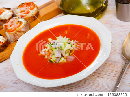 Gazpacho - dish of Spanish cuisine 126088823