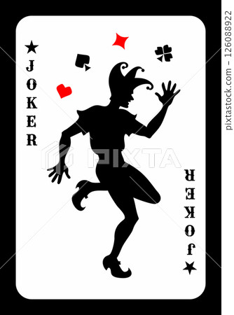 Original design of the Joker playing card. Black Joker 126088922
