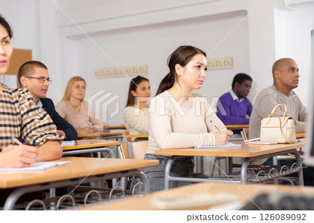 University students in advanced training courses in auditorium 126089092