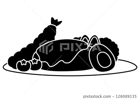 漢堡牛排和炸蝦套餐 漢堡牛排和炸蝦套餐 126089135