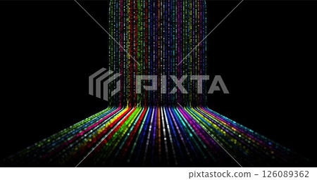 Wave pattern vector. 3D glowing abstract digital particles background. Technology concept. Abstract background. Future vector illustration. Wave pattern vector. 3D glowing abstract digital particles background. Technology concept. Abstract background. Future vector illustration. 126089362