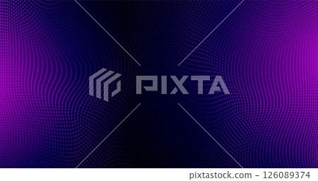 Abstract image of wavy lines and particles consisting of many arrows in different directions. Vector illustration. 126089374